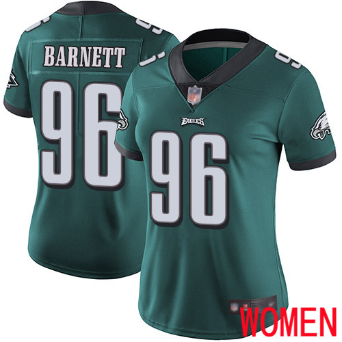 Women Philadelphia Eagles #96 Derek Barnett Midnight Green Team Color Vapor Untouchable NFL Jersey Limited